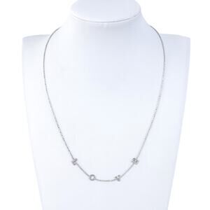 Vintage Italy Dyadema Sterling Silver 925 LOVE Letter Necklace 18"